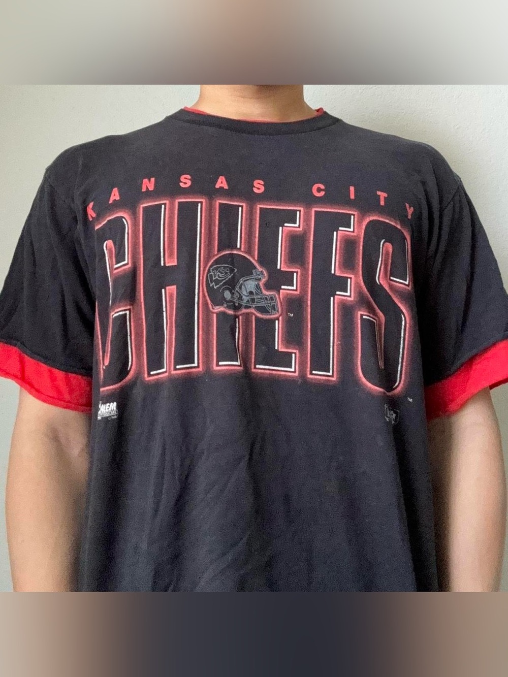 Vintage 1991 NFL Kansas City Chiefs Graphics Black Tee Shirt